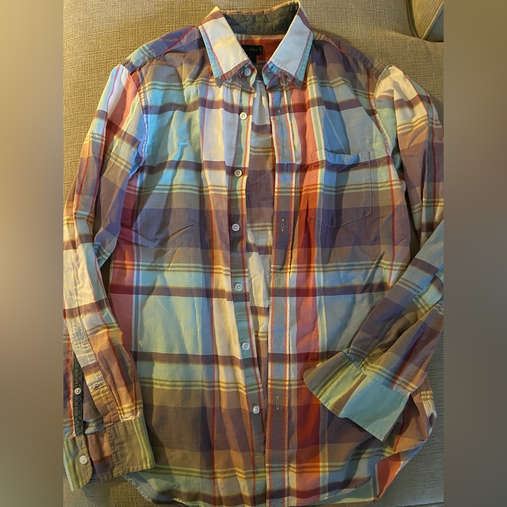 J. CREW mens multi colored button down size small